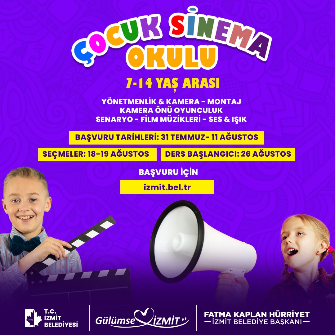 İzmit Belediyesi Çocuk Sinema Okulu için yeni dönem başvuruları başlıyor
