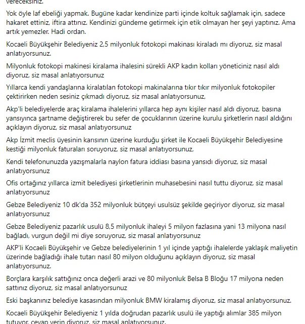 ‘BAKALIM YAKINDA AÇIKLAYACAĞIMIZ BELGELERDEN SONRA MASAL ANLATABİLECEK MİSİNİZ?’
