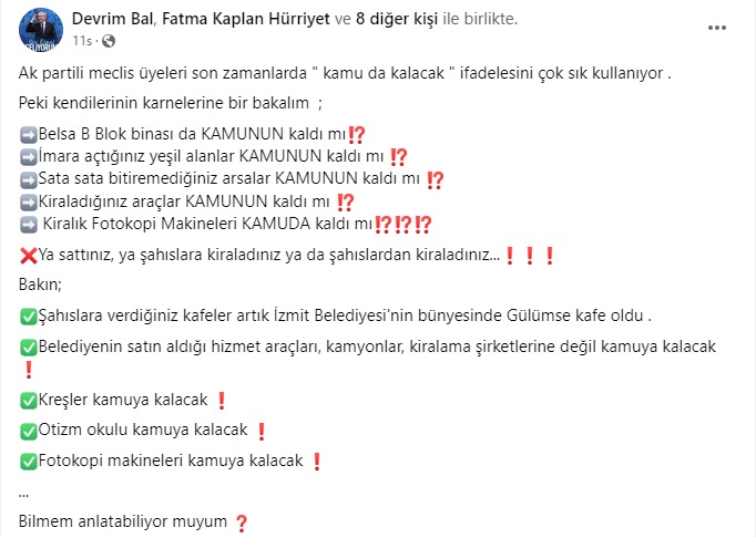 Devrim Bal Belediyenin mallarını ya kiraladınız ya da sattınız