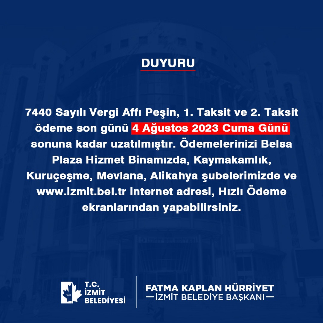 Vergi affı ödemeleri için son ödeme tarihi uzatıldı