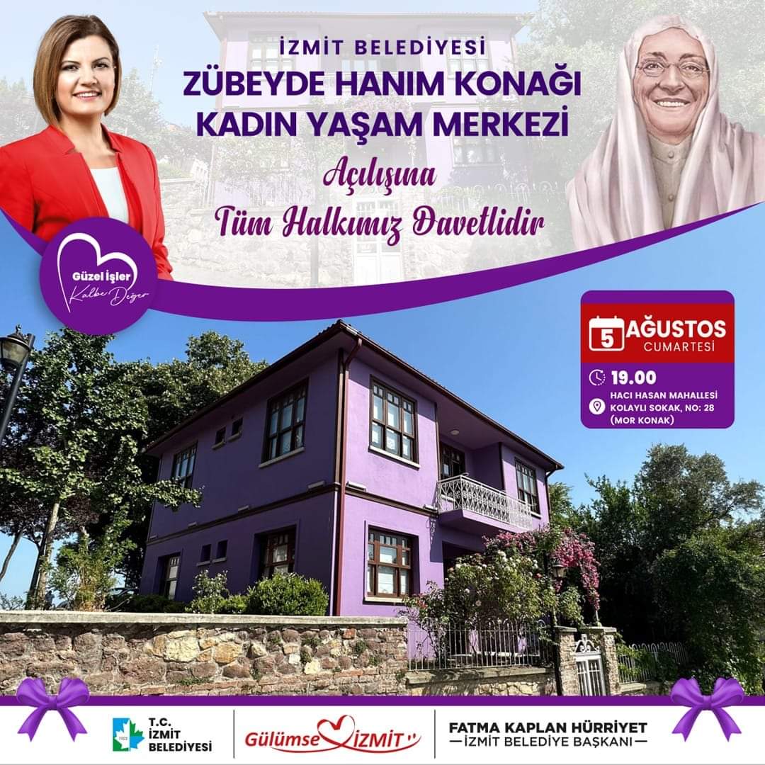 Zübeyde Hanim Konagi Kadin Yasam Merkezi 5 Agustos Cumartesi günü açiliyor