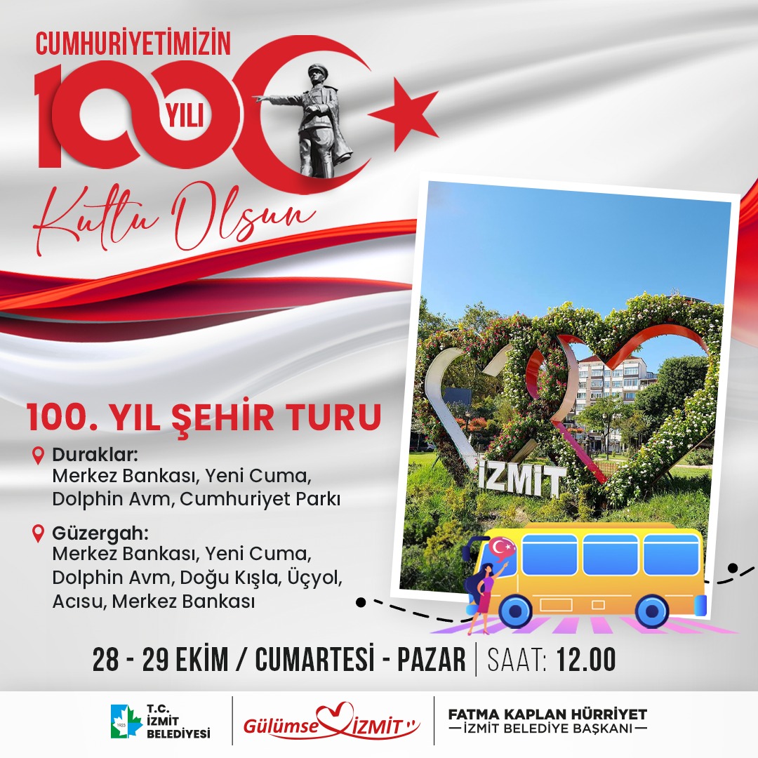 100. Yıl Şehir Turu ile bayram coşkusu tüm kenti saracak