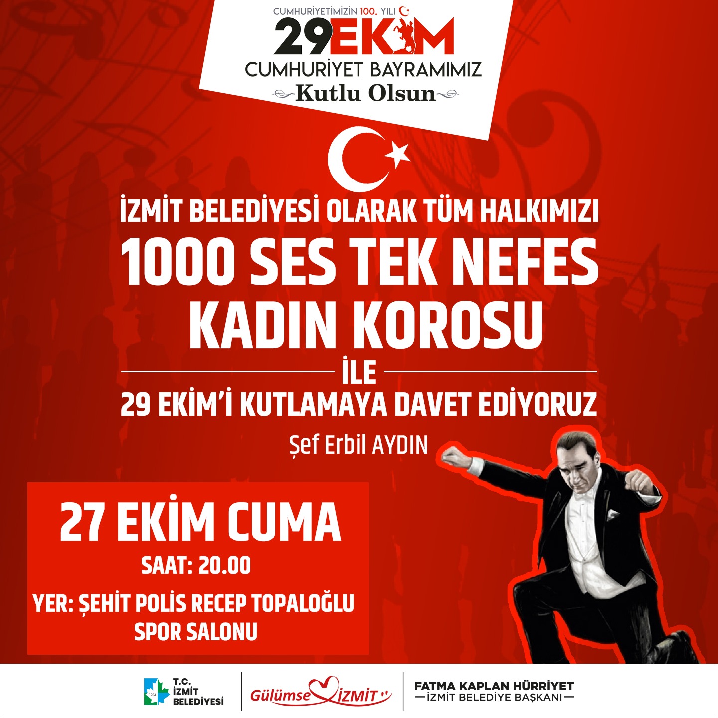 Bin Ses Tek Nefes Kadin Korosu konseri için servis kaldirilacak