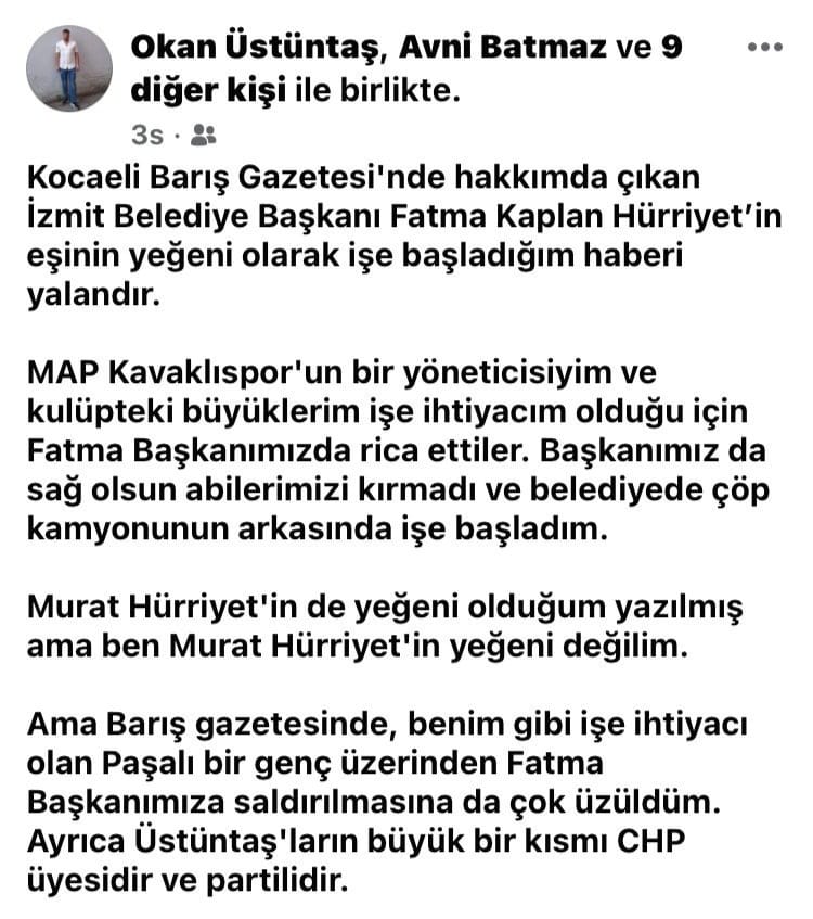 Üstüntas, _Murat Hürriyet'in yegeni degilim_