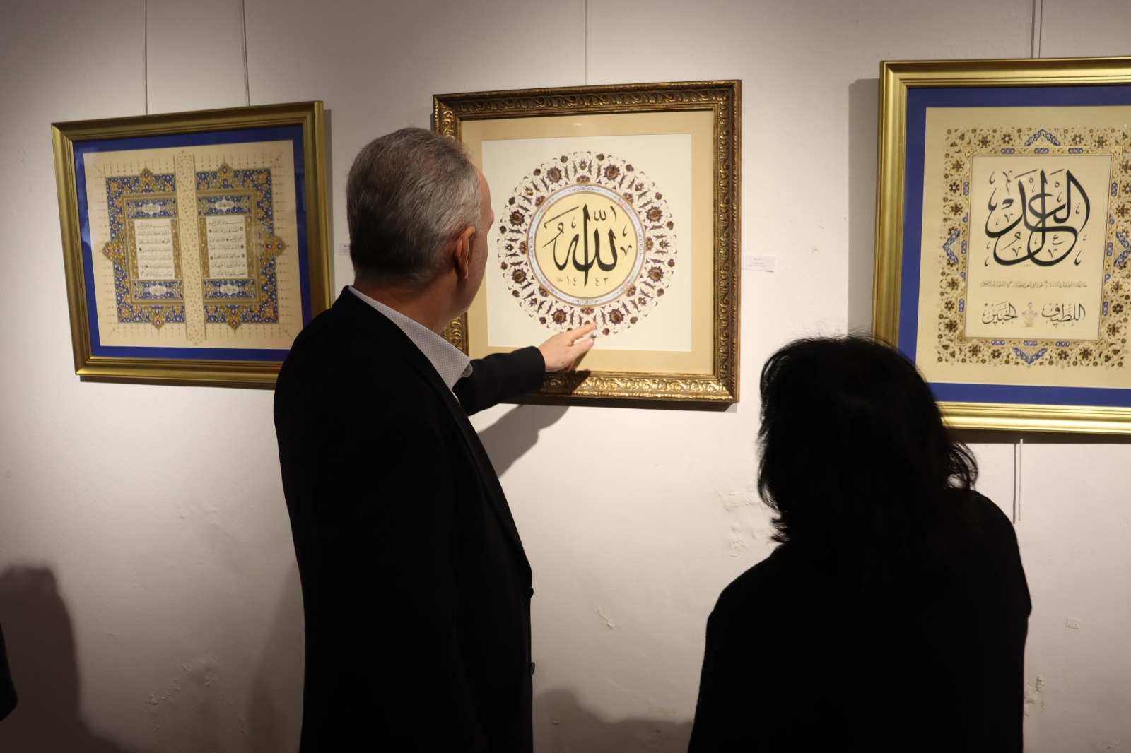Sibel Solakoğlu sergiyi gezerken (2)