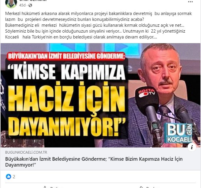 ÖZMURAL’DAN BÜYÜKAKIN’A ‘HACİZ’ CEVABI: BU İŞİN İÇİNDE OLDUĞUNUZ BELLİ OLUYOR