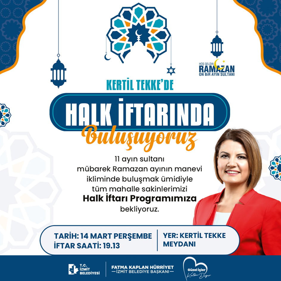 İzmit Belediyesi, Kertiltekke ve Umuttepe’de halk iftarı düzenleyecek