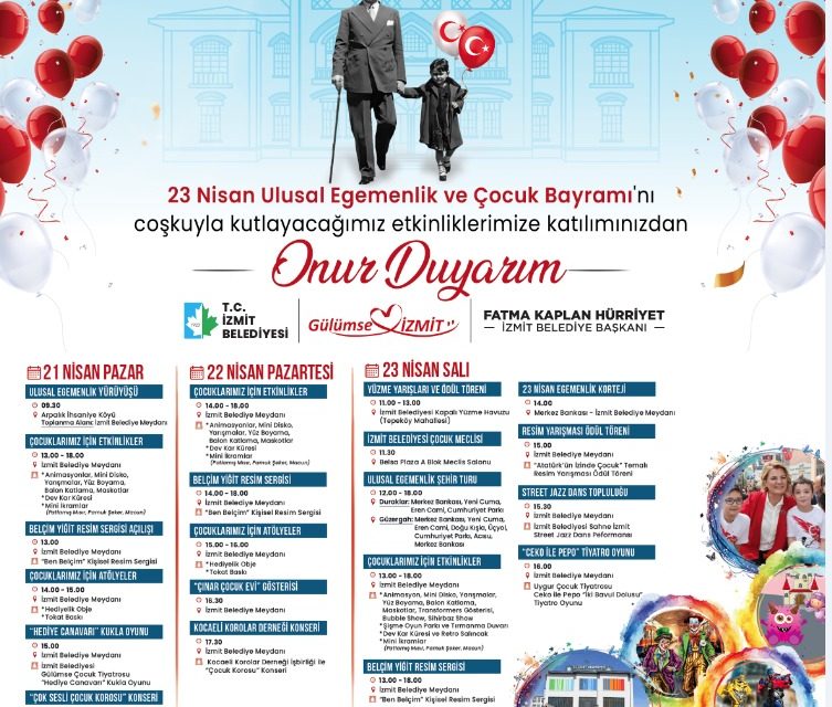 İZMİT, 23 NİSAN’DA ÇOCUK SESLERİYLE ŞENLENECEK