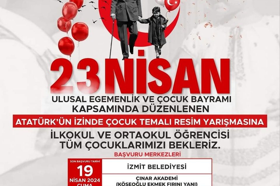 İZMİT BELEDİYESİ, 23 NİSAN’A ÖZEL ÇOCUKLAR İÇİN ÖDÜLLÜ RESİM YARIŞMASI DÜZENLEYECEK