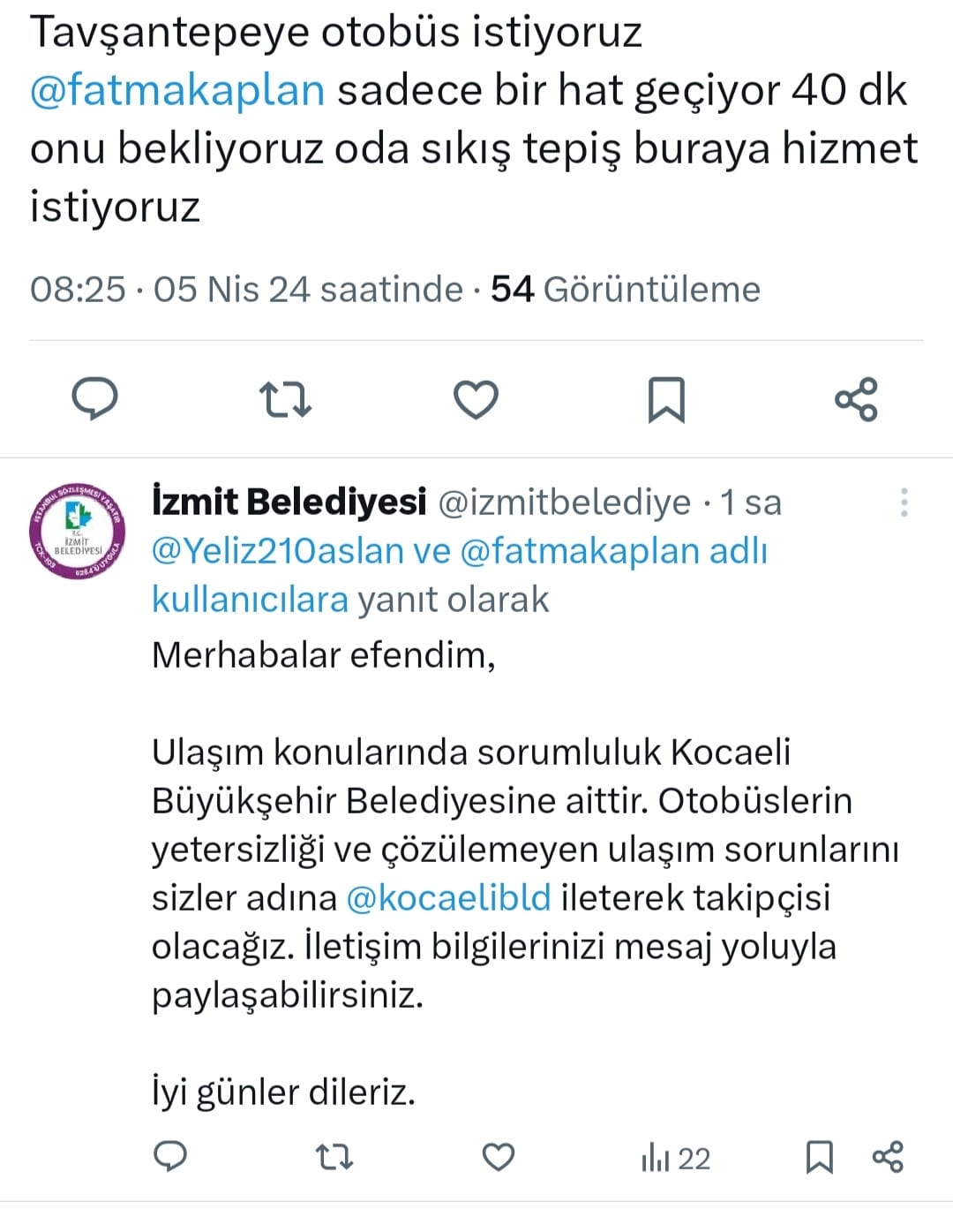 İzmit Belediyesi, toplu ulaşım sıkıntısının takipçisi olacak