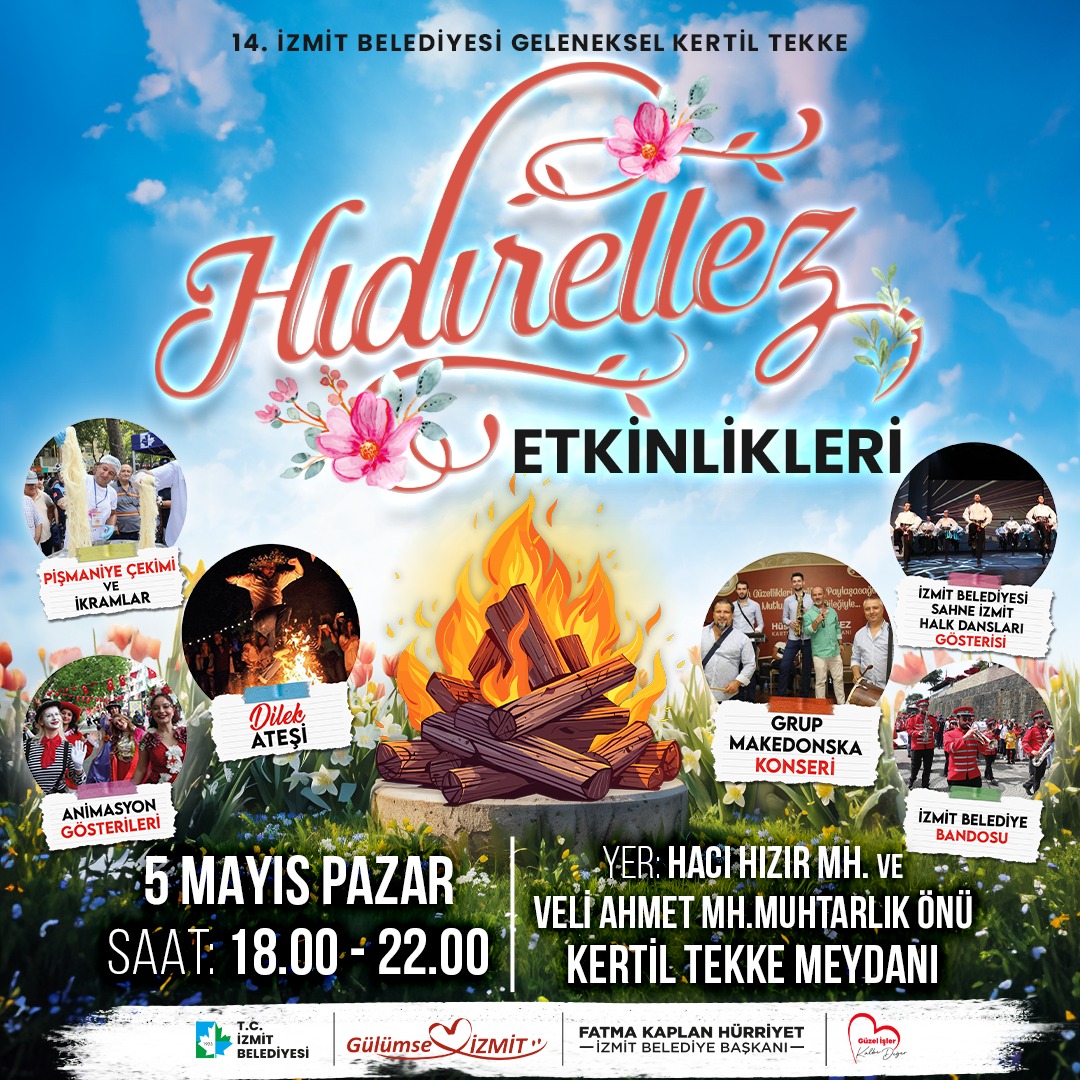 İzmit Belediyesinden Kertil Tekke Meydanı’nda Hıdırellez etkinliği