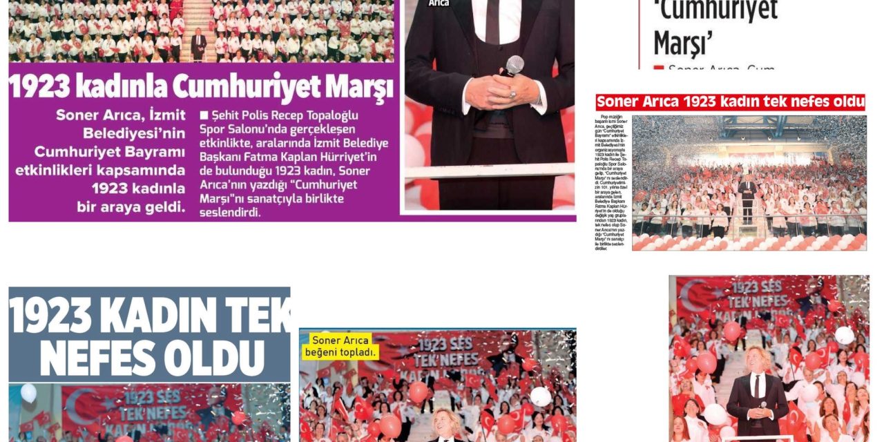 SONER ARICA VE 1923 KADIN KOROSU ULUSAL BASINDA