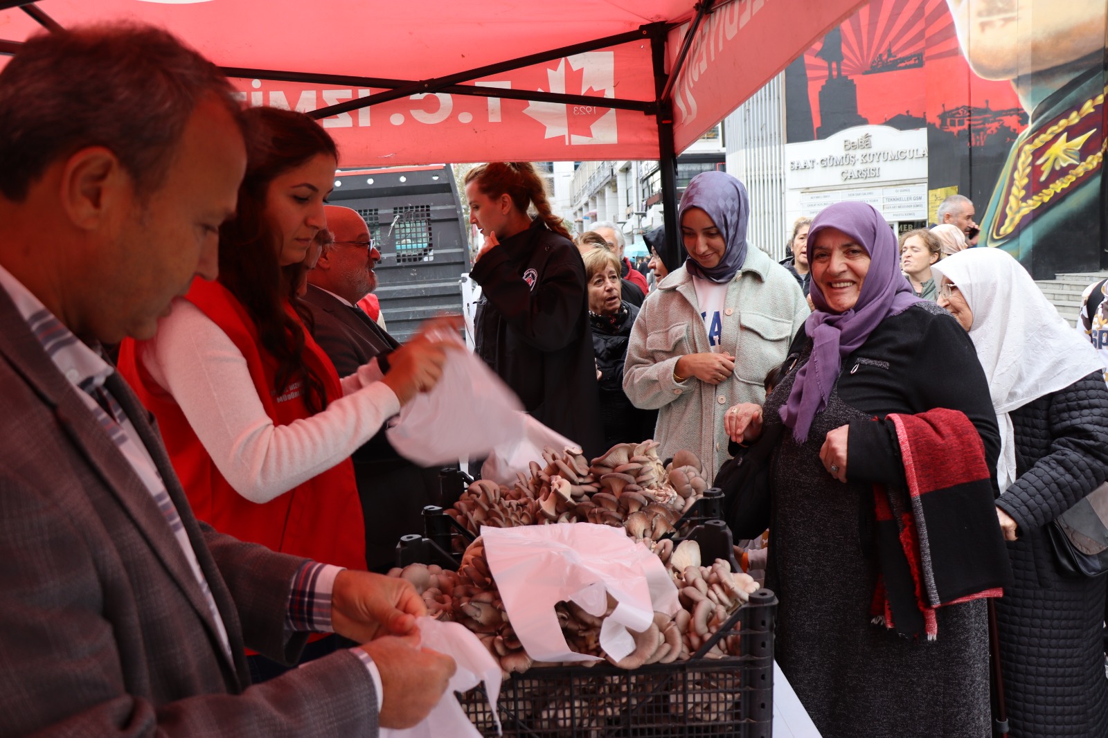 İzmit Belediyesi vatandaşlara istiridye mantarı ve fıstık çamı dağıttı (3)