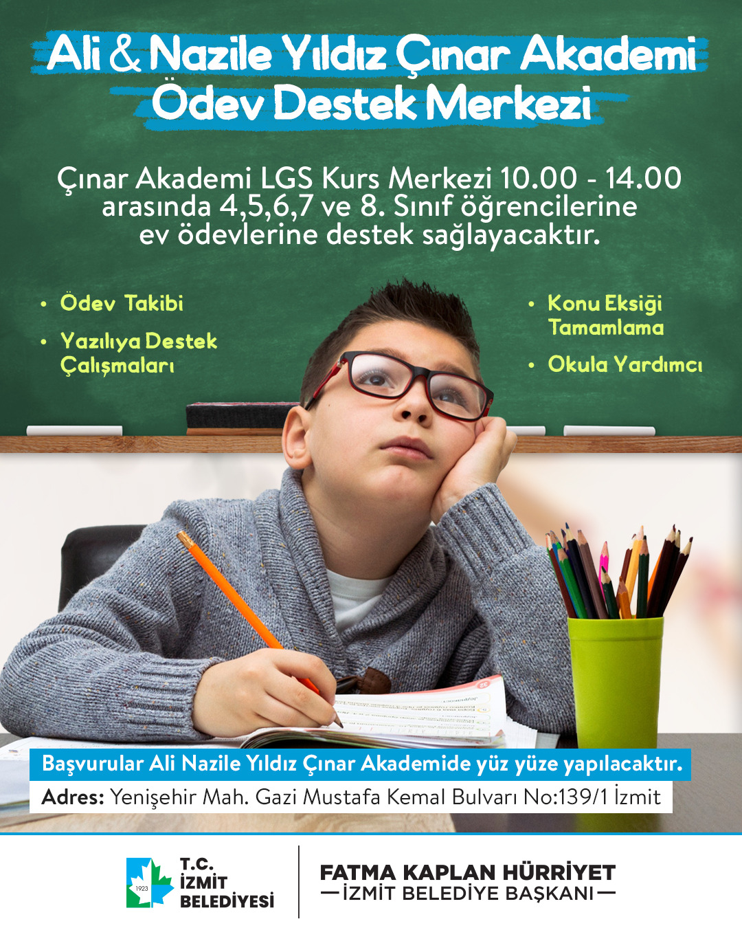 İzmit Belediyesinden öğrencilere bir destek daha