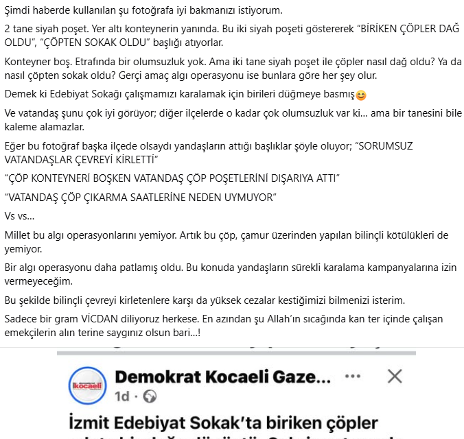 FATMA BAŞKAN’DAN “ÇÖP” MANŞETLERİNE TEPKİ