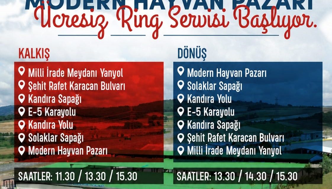 İZMİT BELEDİYESİNDEN MODERN HAYVAN PAZARI’NA ÜCRETSİZ RİNG SERVİSİ