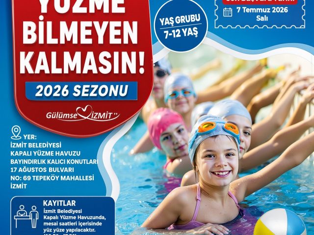 İZMİT BELEDİYESİNDEN ÇOCUKLARA ÜCRETSİZ YÜZME EĞİTİMİ